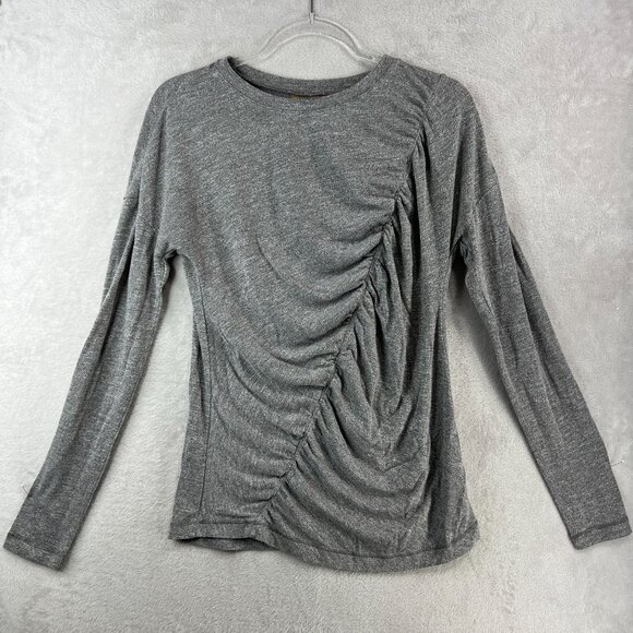 Zella Ruched Long Sleeve Top Womens Small Gray Comfy Stretch Athleisure - Picture 8 of 11